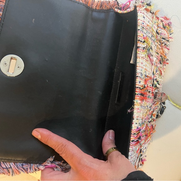 Zara Multicolor Tweed Fringe Clutch - Picture 3 of 3